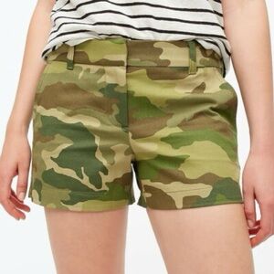J. Crew Women's Camo Print Bermuda Shorts - Green